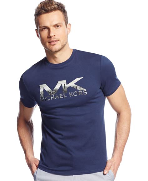 michael kors blue t shirt|michael kors t shirt men's.